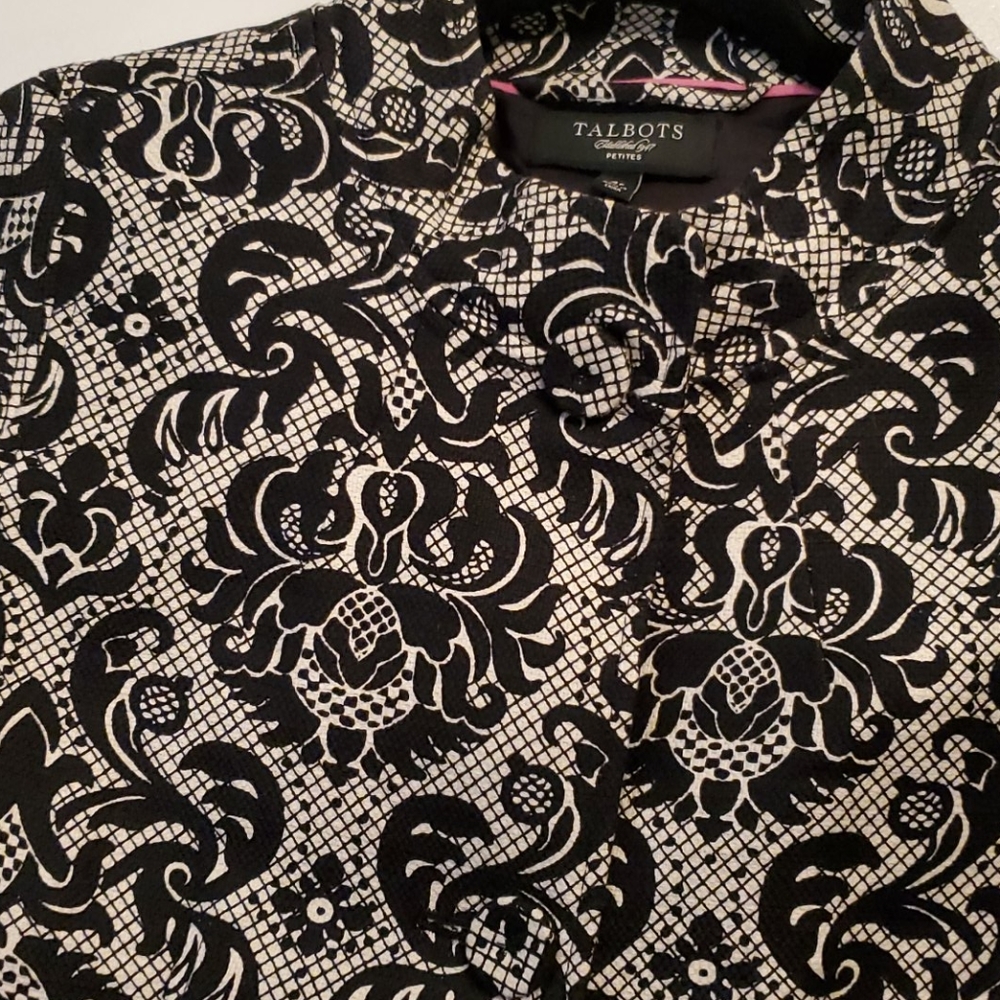 Talbots 4p Petite Jacket Damask Pattern, Classic … - image 6